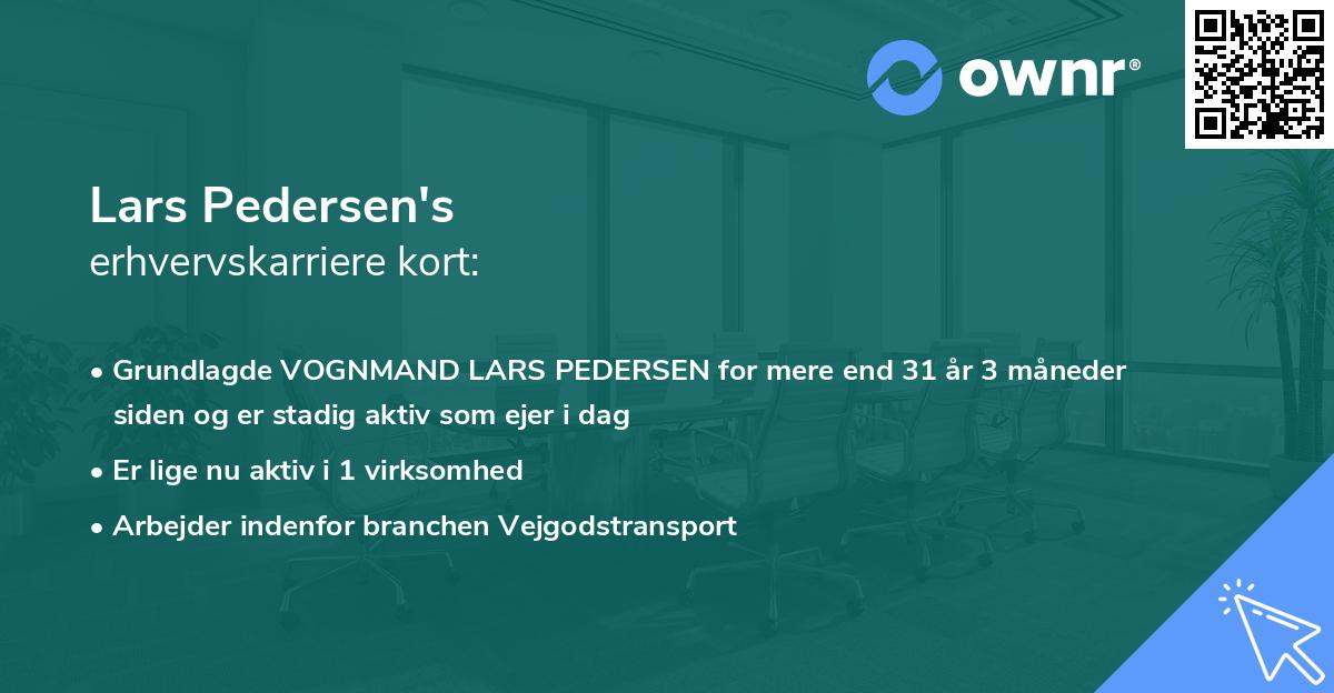 Lars Pedersen's erhvervskarriere kort