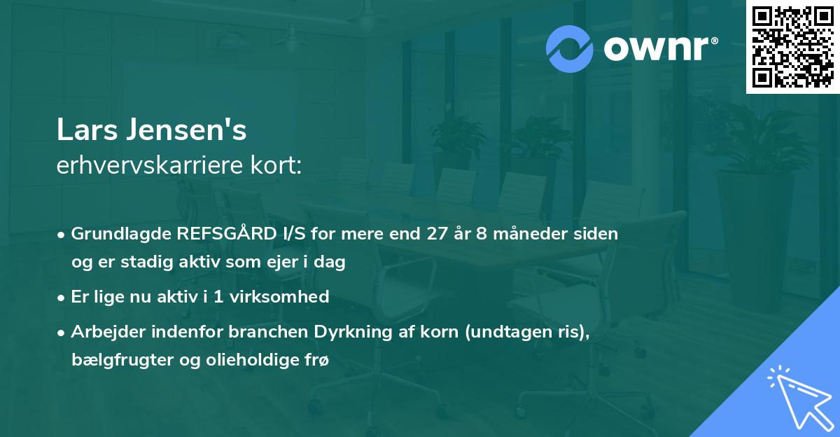 Lars Jensen's erhvervskarriere kort