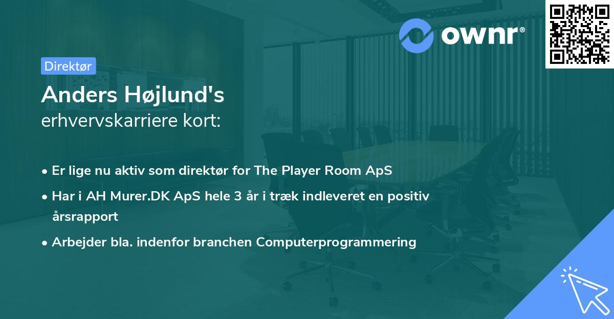 Anders Højlund's erhvervskarriere kort