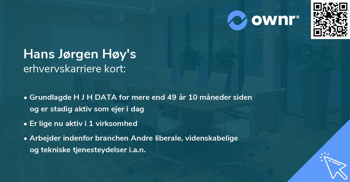 Hans Jørgen Høy's erhvervskarriere kort