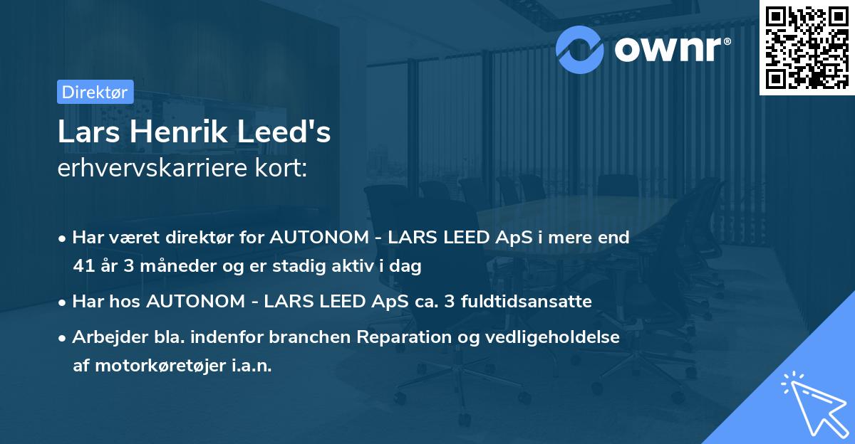 Lars Henrik Leed's erhvervskarriere kort