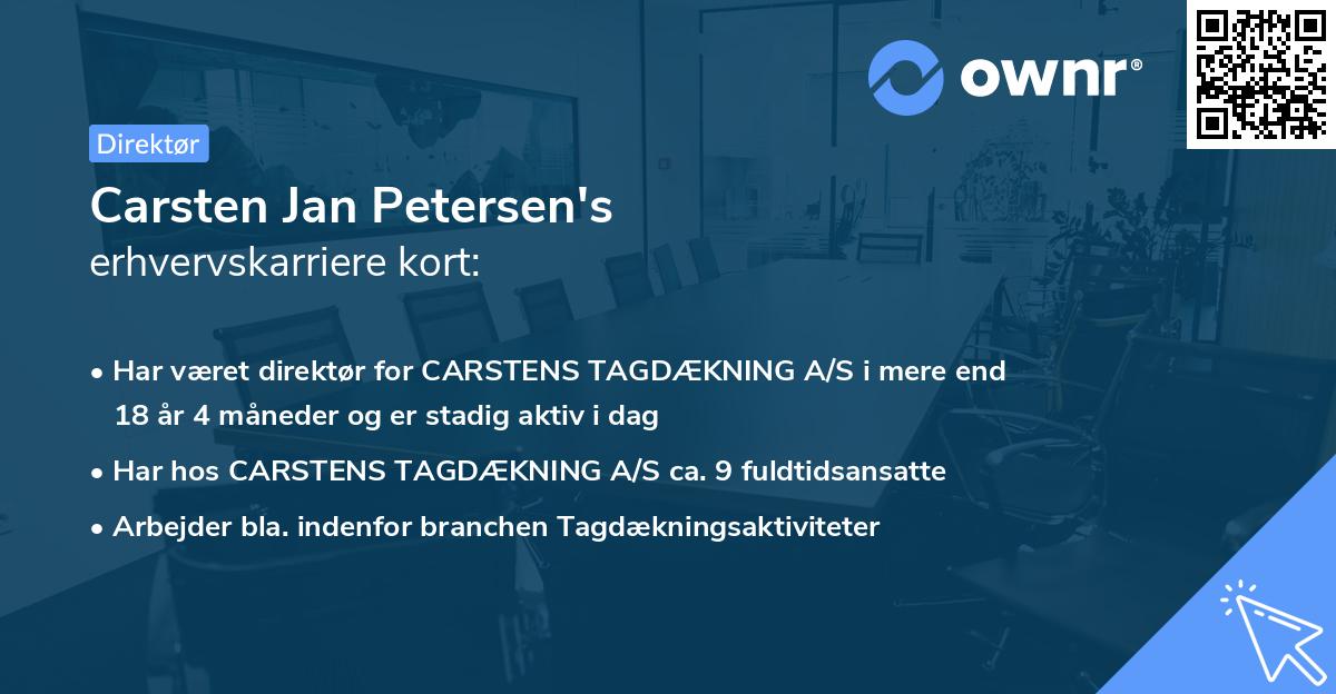 Carsten Jan Petersen's erhvervskarriere kort