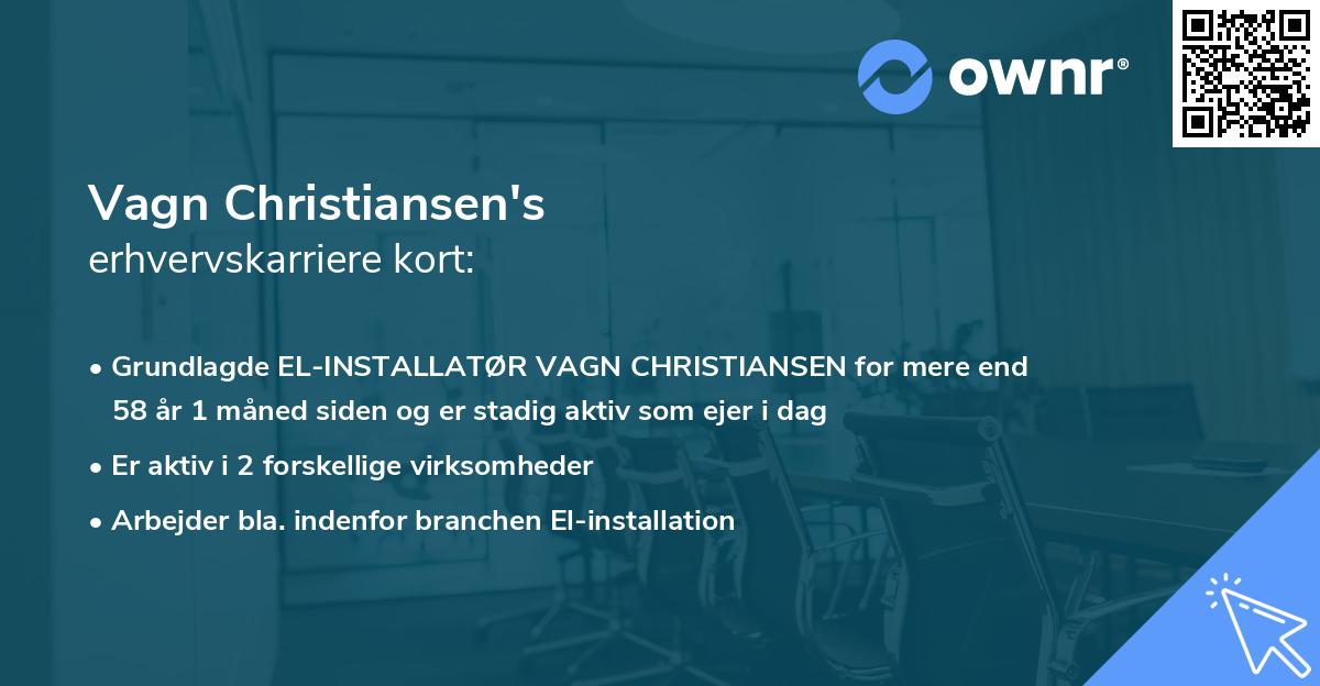 Vagn Christiansen's erhvervskarriere kort