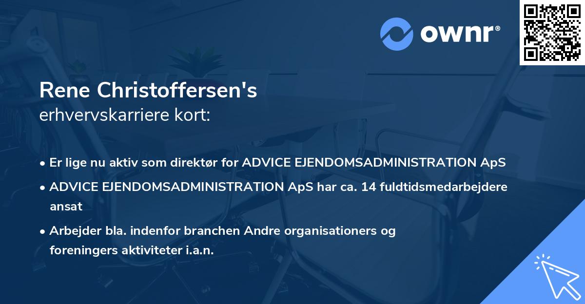 Rene Christoffersen's erhvervskarriere kort
