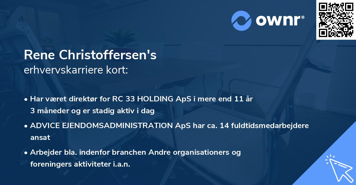 Rene Christoffersen's erhvervskarriere kort