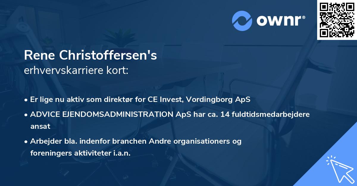 Rene Christoffersen's erhvervskarriere kort