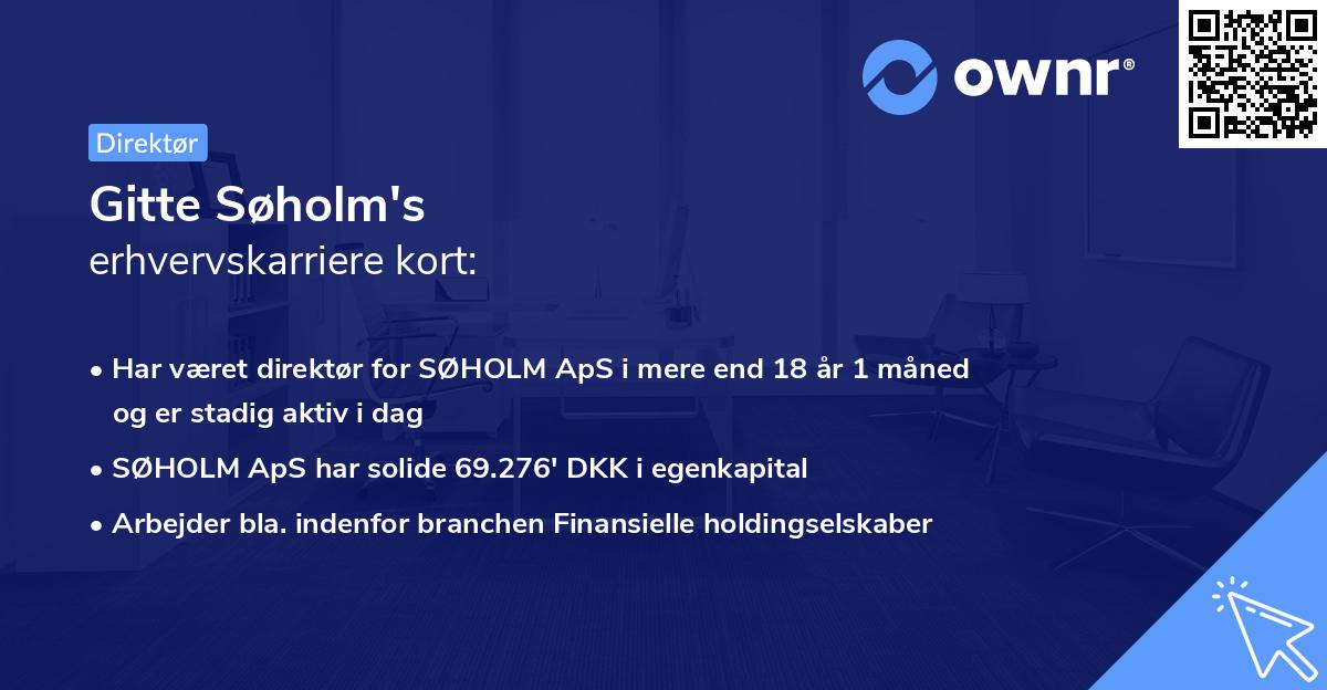 Gitte Søholm's erhvervskarriere kort