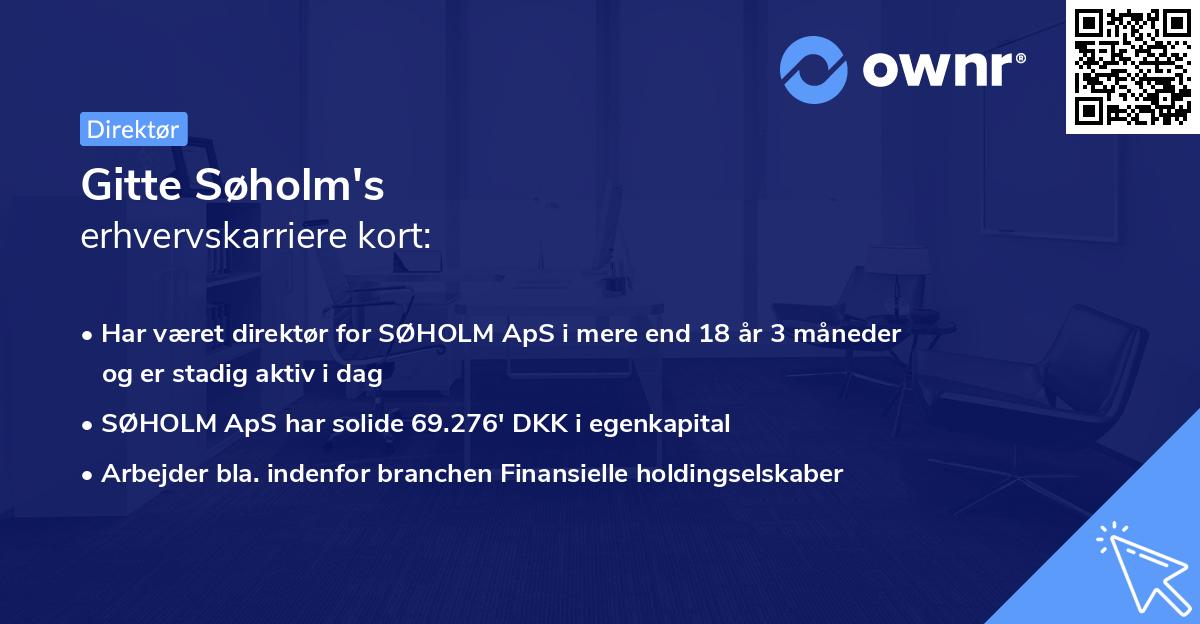 Gitte Søholm's erhvervskarriere kort