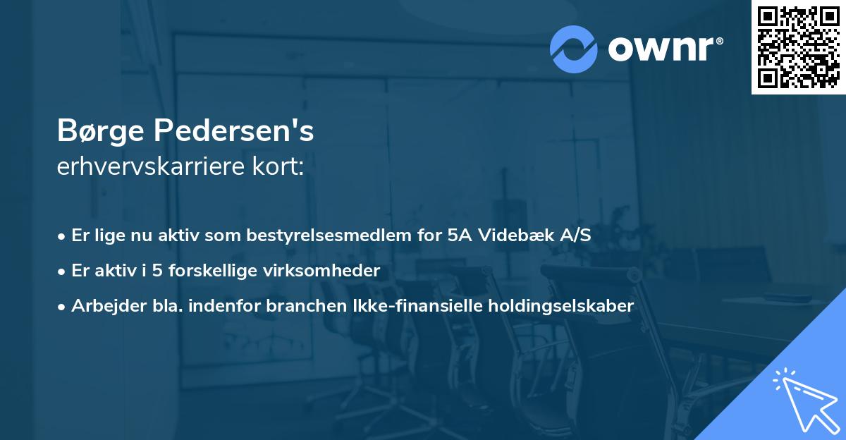 Børge Pedersen's erhvervskarriere kort