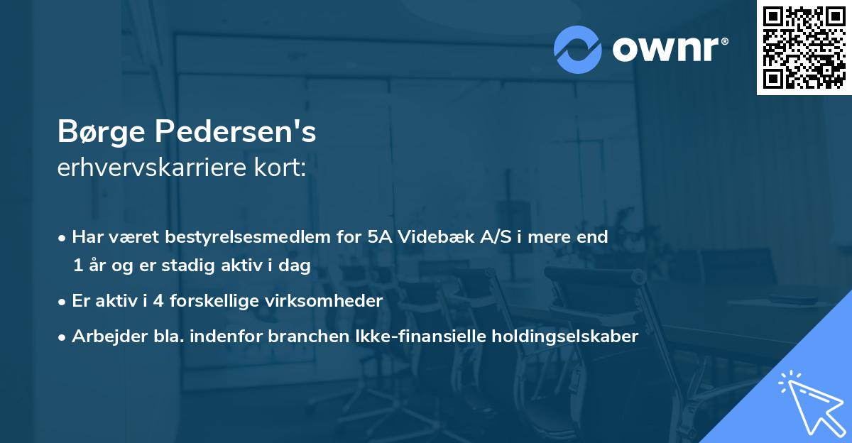 Børge Pedersen's erhvervskarriere kort