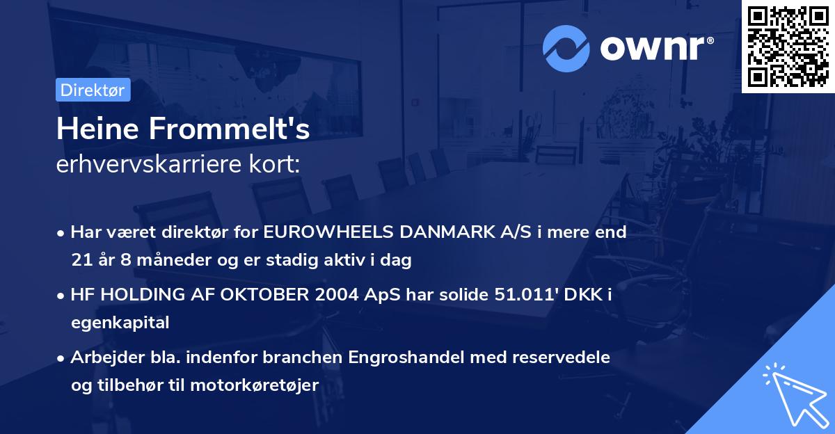 Heine Frommelt's erhvervskarriere kort