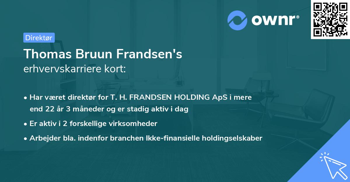 Thomas Bruun Frandsen's erhvervskarriere kort