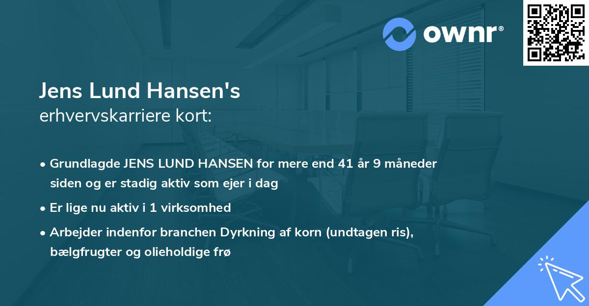 Jens Lund Hansen's erhvervskarriere kort