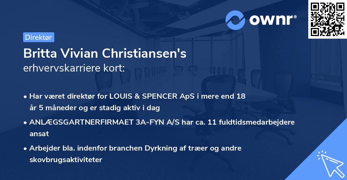 Britta Vivian Christiansen's erhvervskarriere kort