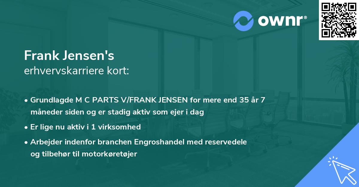 Frank Jensen's erhvervskarriere kort