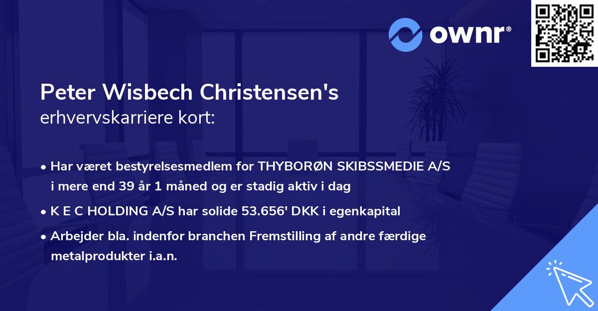 Peter Wisbech Christensen's erhvervskarriere kort