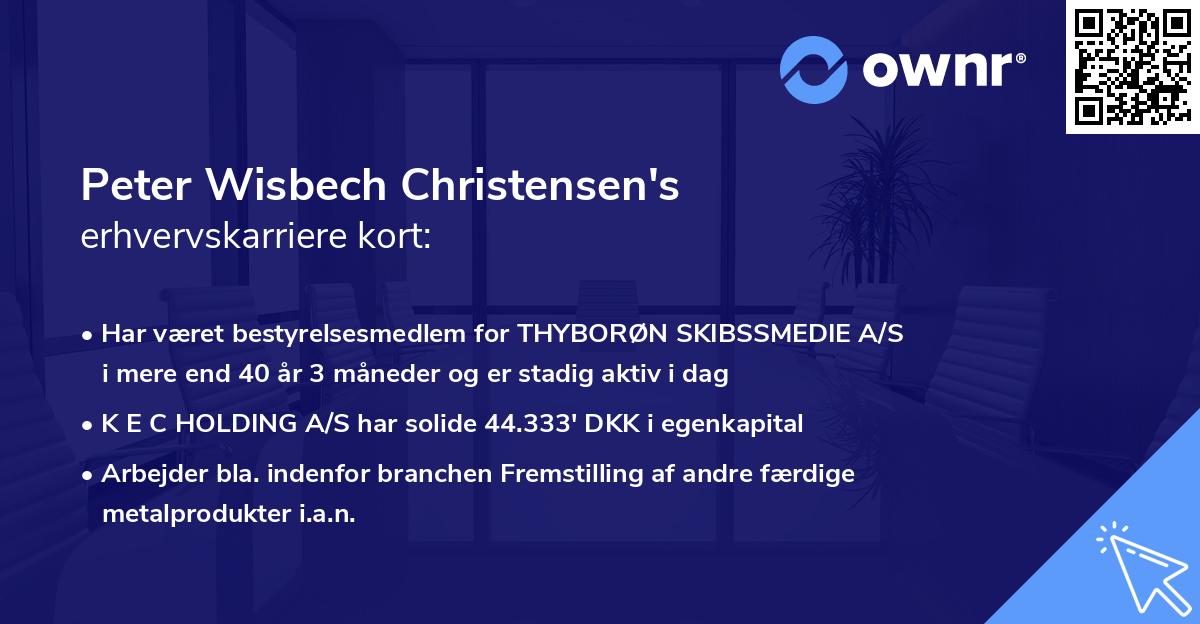 Peter Wisbech Christensen's erhvervskarriere kort
