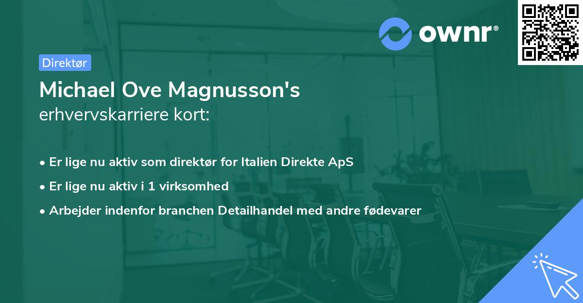 Michael Ove Magnusson's erhvervskarriere kort