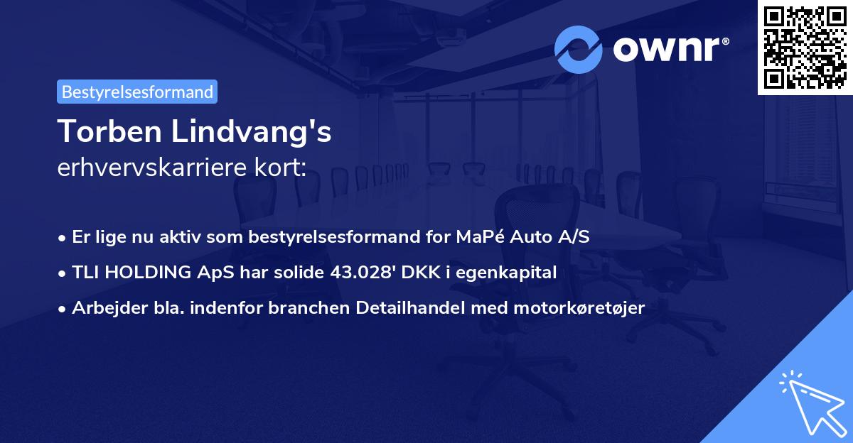 Torben Lindvang's erhvervskarriere kort