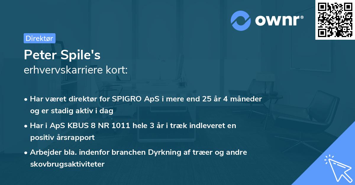 Peter Spile's erhvervskarriere kort