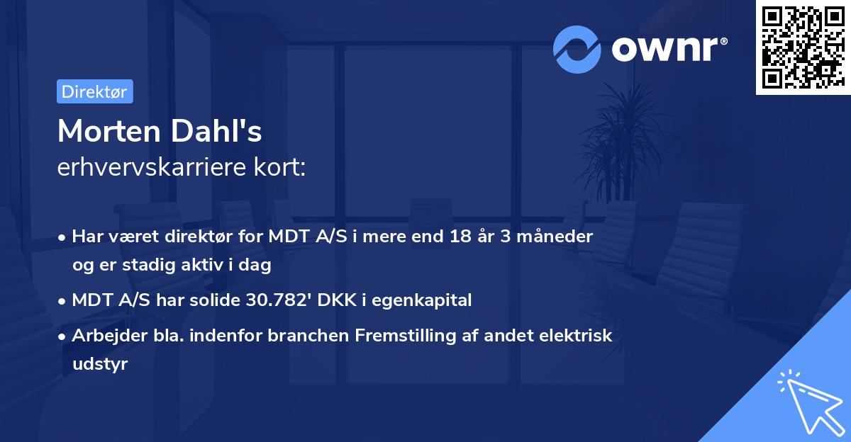 Morten Dahl's erhvervskarriere kort