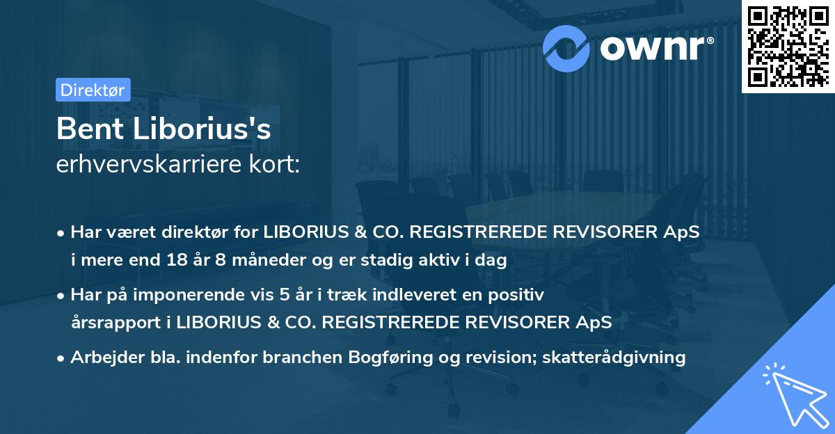 Bent Liborius's erhvervskarriere kort