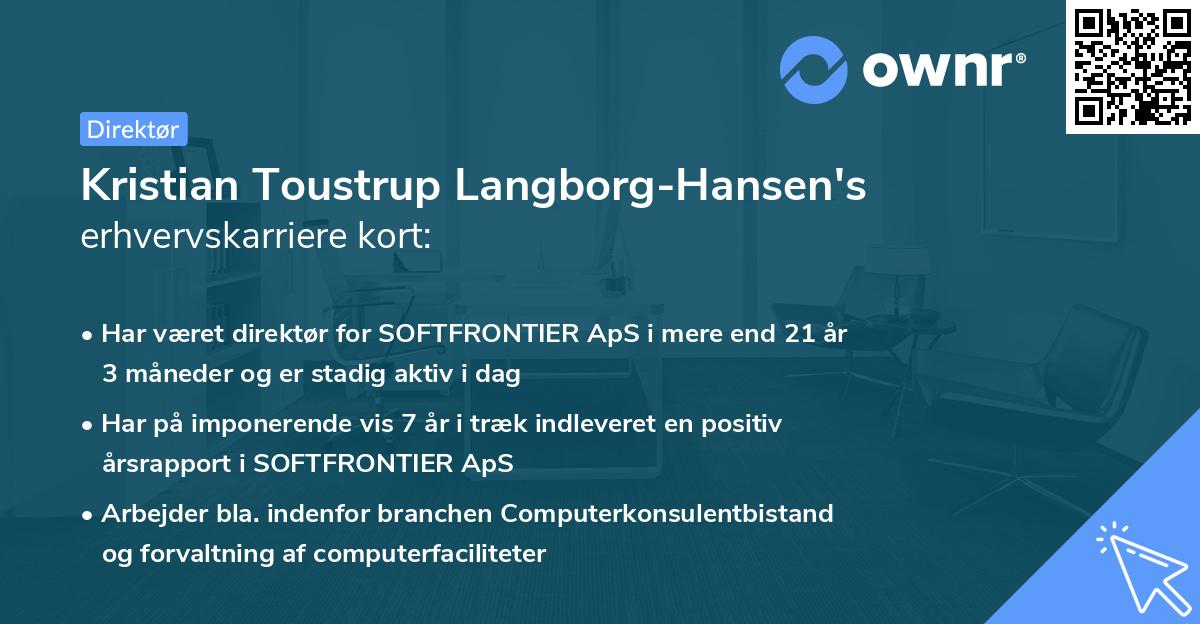 Kristian Toustrup Langborg-Hansen's erhvervskarriere kort