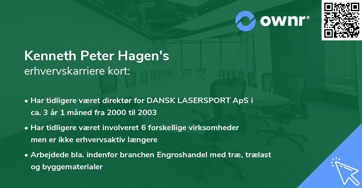Kenneth Peter Hagen's erhvervskarriere kort