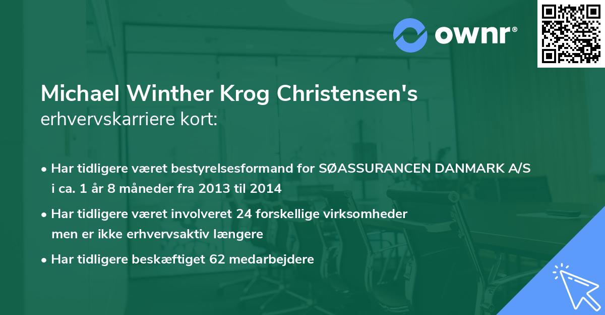 Michael Winther Krog Christensen's erhvervskarriere kort