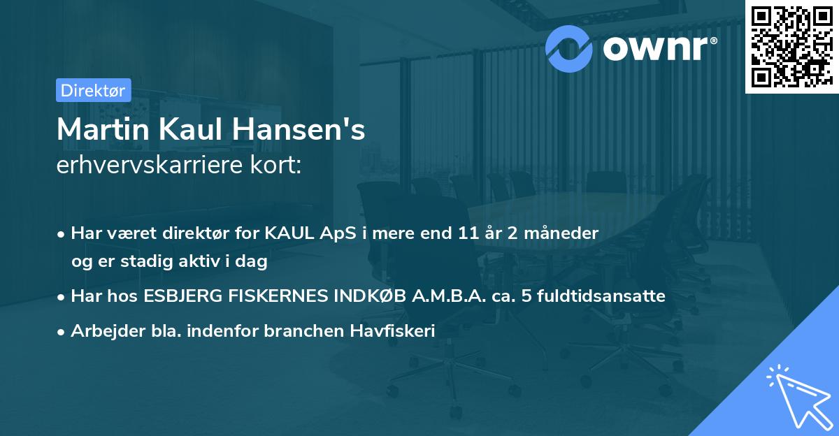 Martin Kaul Hansen's erhvervskarriere kort