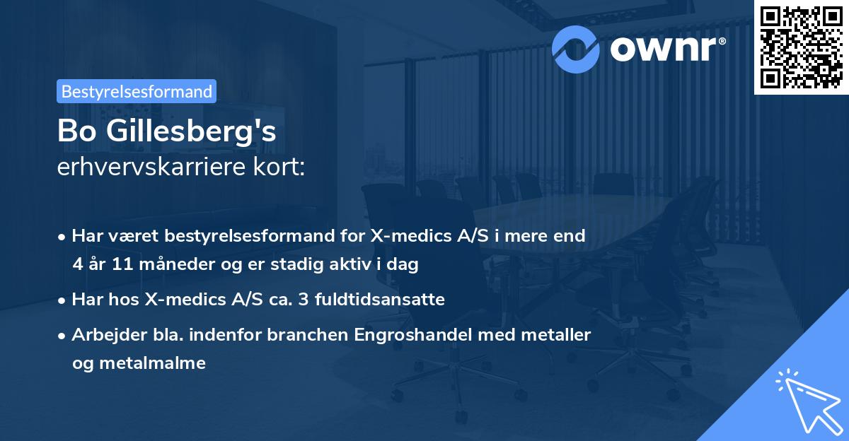 Bo Gillesberg's erhvervskarriere kort