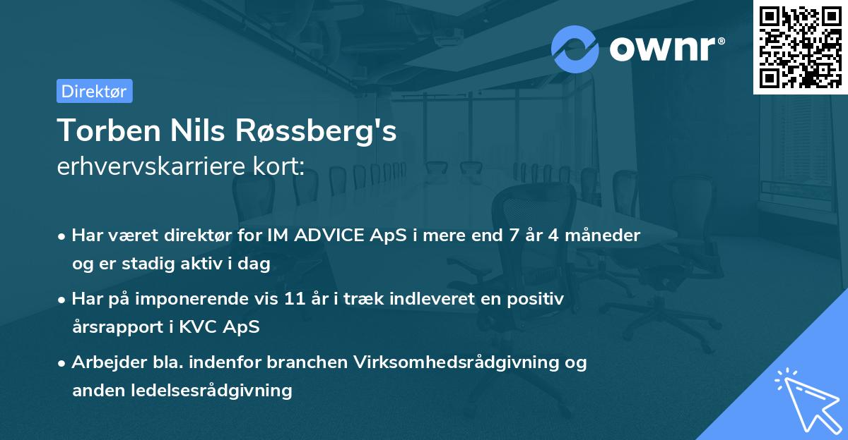 Torben Nils Røssberg's erhvervskarriere kort