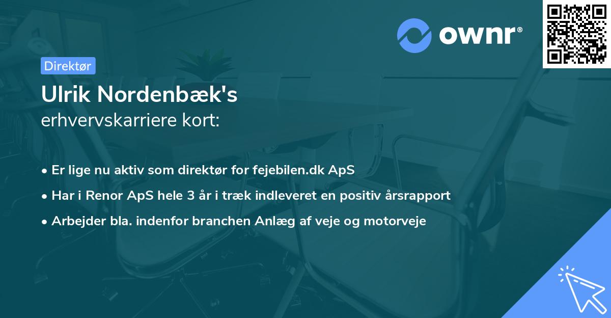 Ulrik Nordenbæk's erhvervskarriere kort