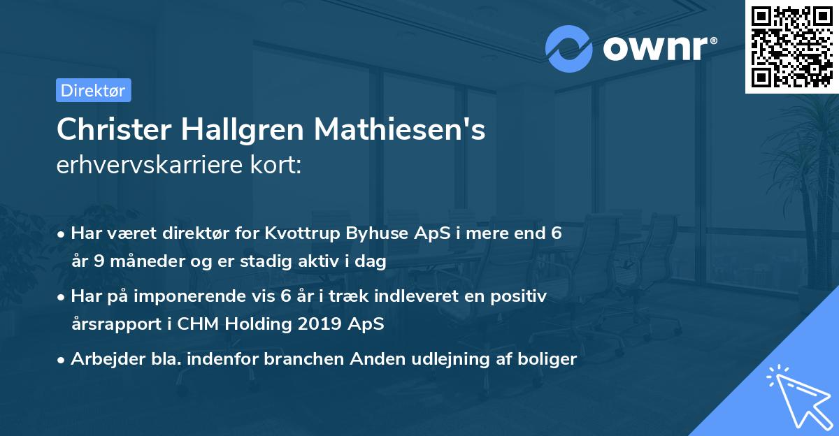 Christer Hallgren Mathiesen's erhvervskarriere kort
