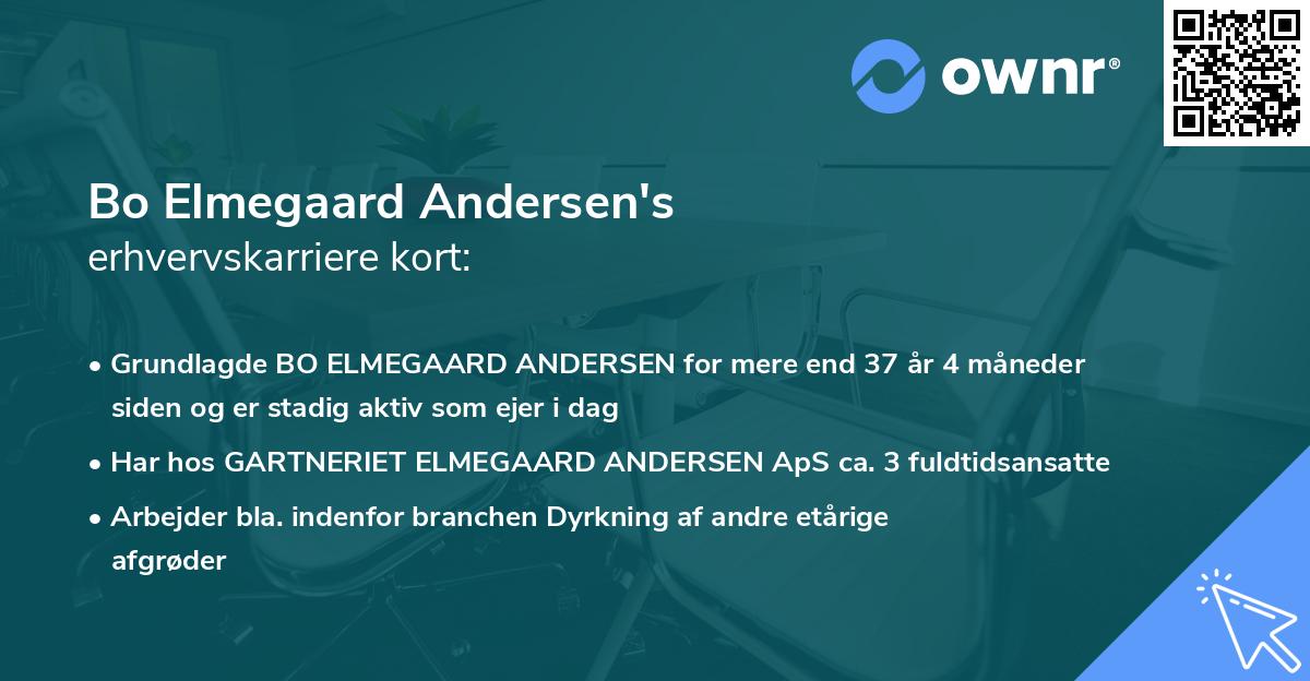 Bo Elmegaard Andersen's erhvervskarriere kort