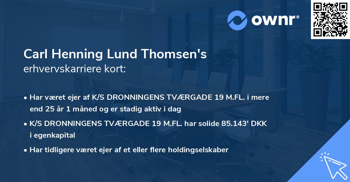 Carl Henning Lund Thomsen's erhvervskarriere kort