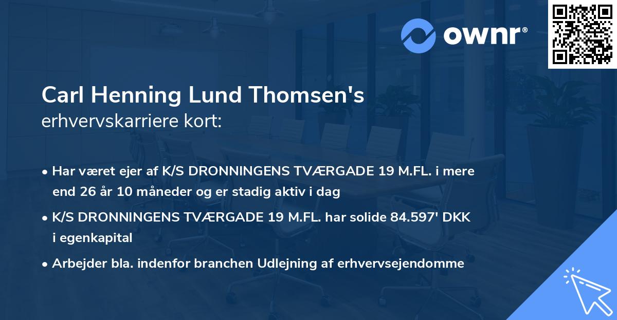 Carl Henning Lund Thomsen's erhvervskarriere kort