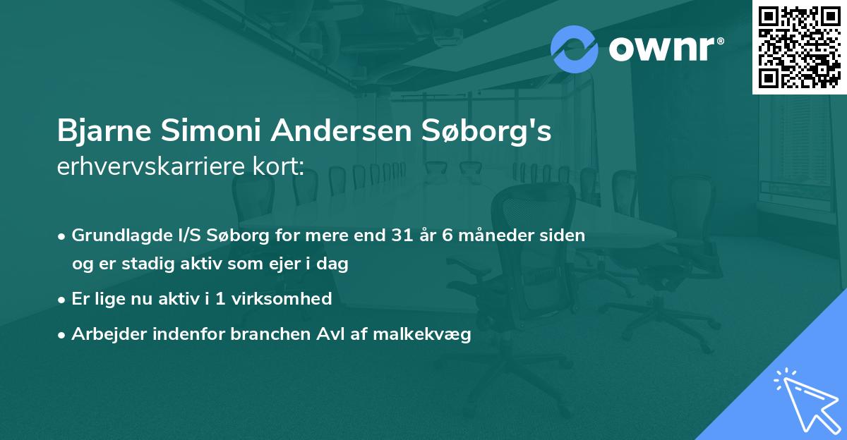 Bjarne Simoni Andersen Søborg's erhvervskarriere kort