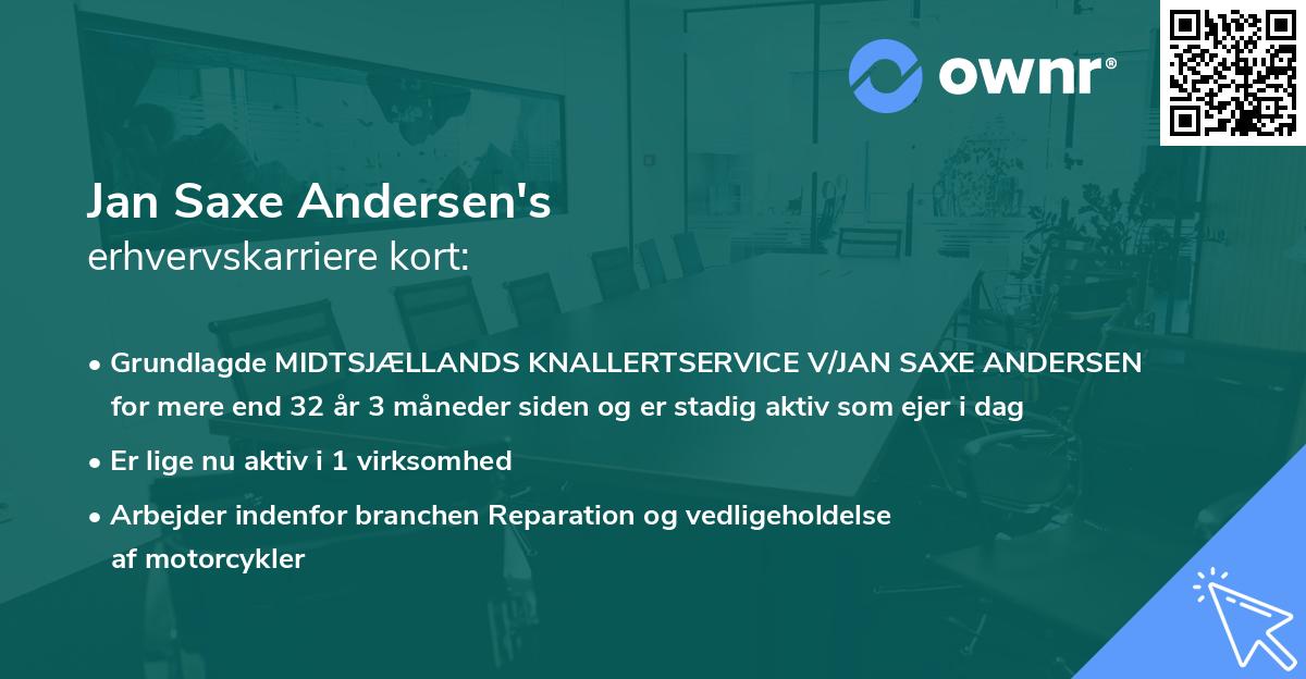 Jan Saxe Andersen's erhvervskarriere kort