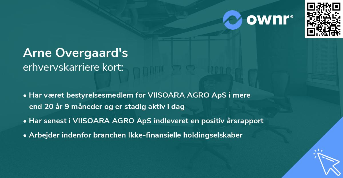 Arne Overgaard's erhvervskarriere kort