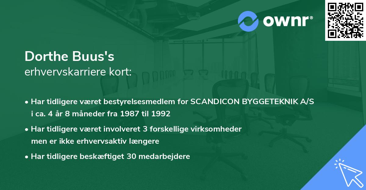 Dorthe Buus's erhvervskarriere kort
