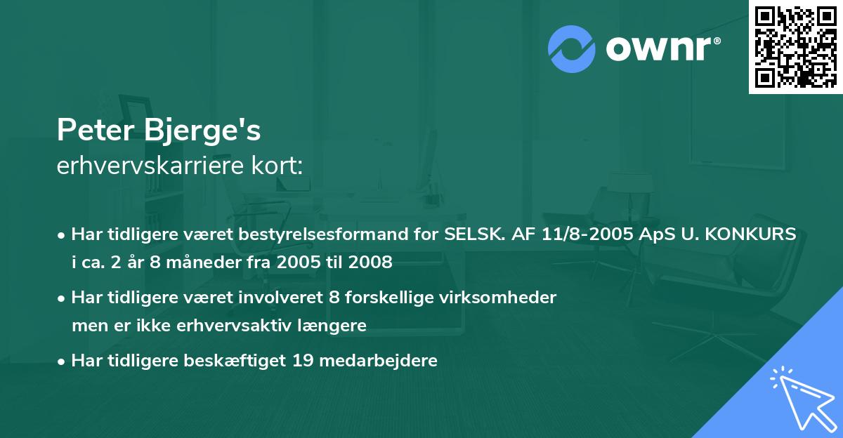 Peter Bjerge's erhvervskarriere kort