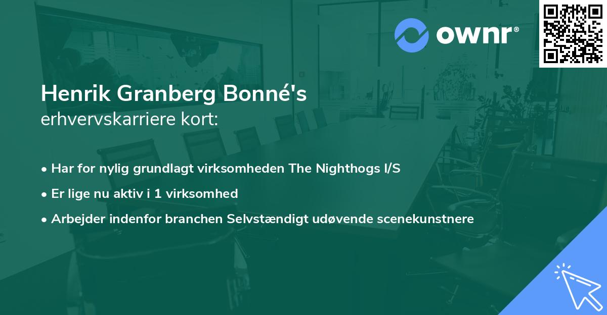 Henrik Granberg Bonné's erhvervskarriere kort