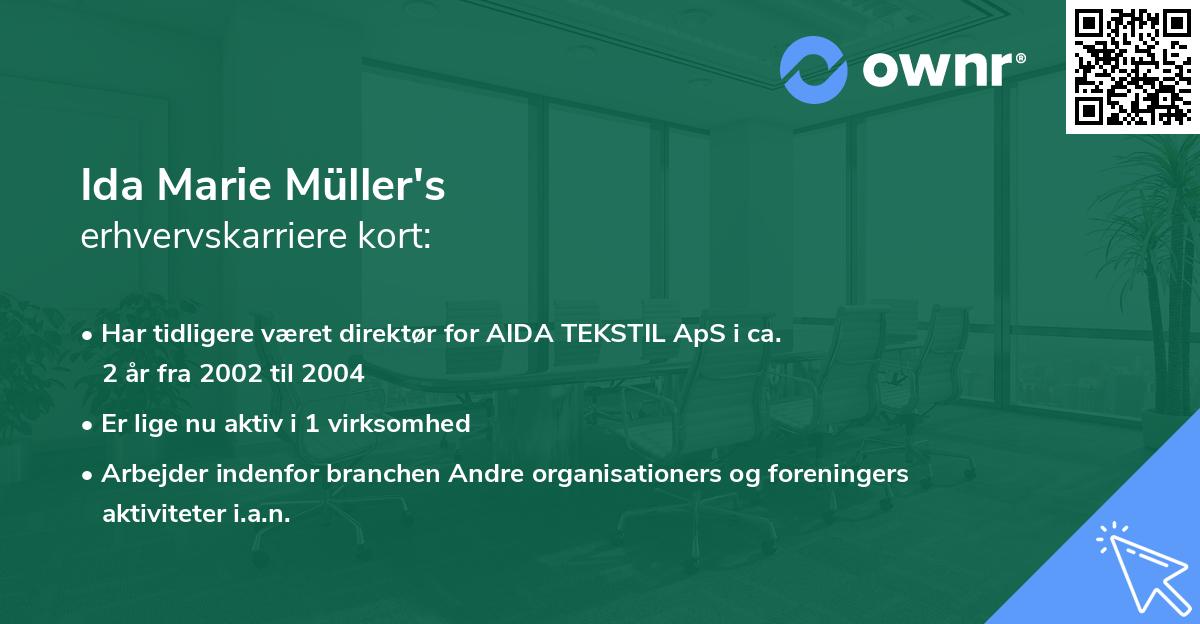 Ida Marie Müller's erhvervskarriere kort