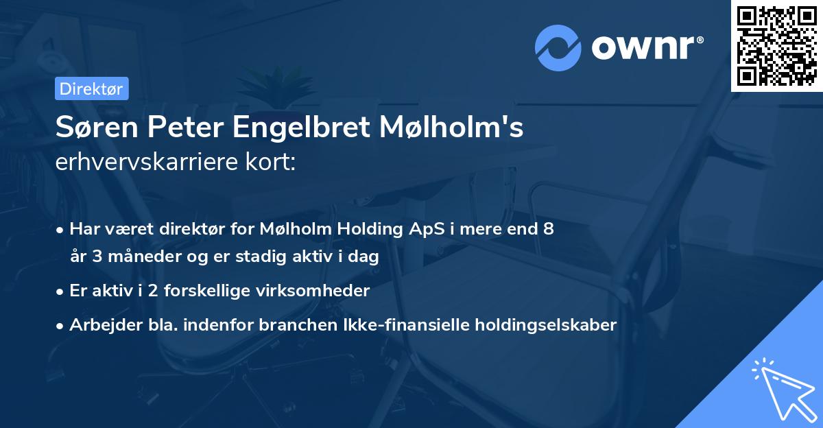 Søren Peter Engelbret Mølholm's erhvervskarriere kort