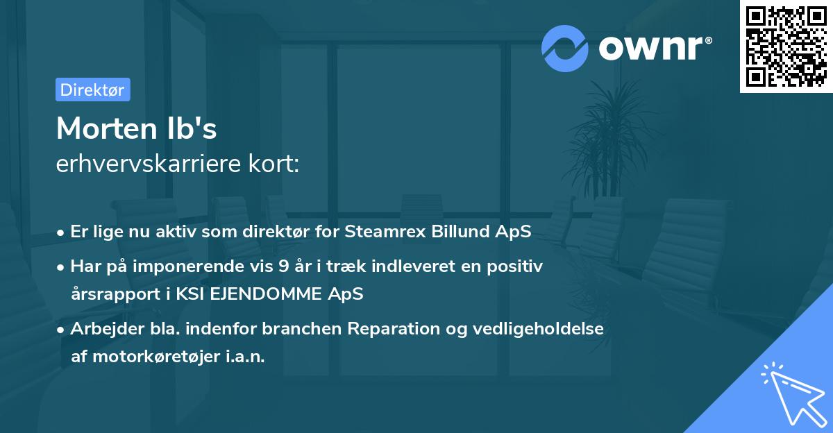 Morten Ib's erhvervskarriere kort