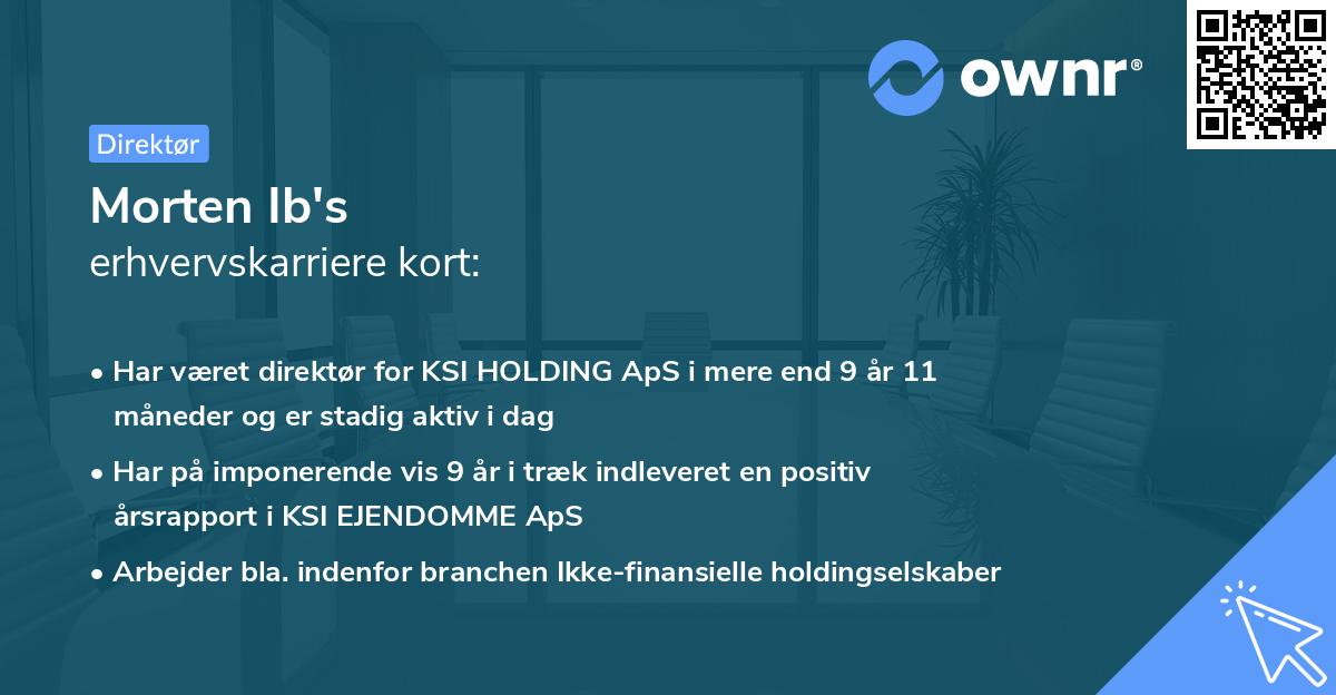 Morten Ib's erhvervskarriere kort