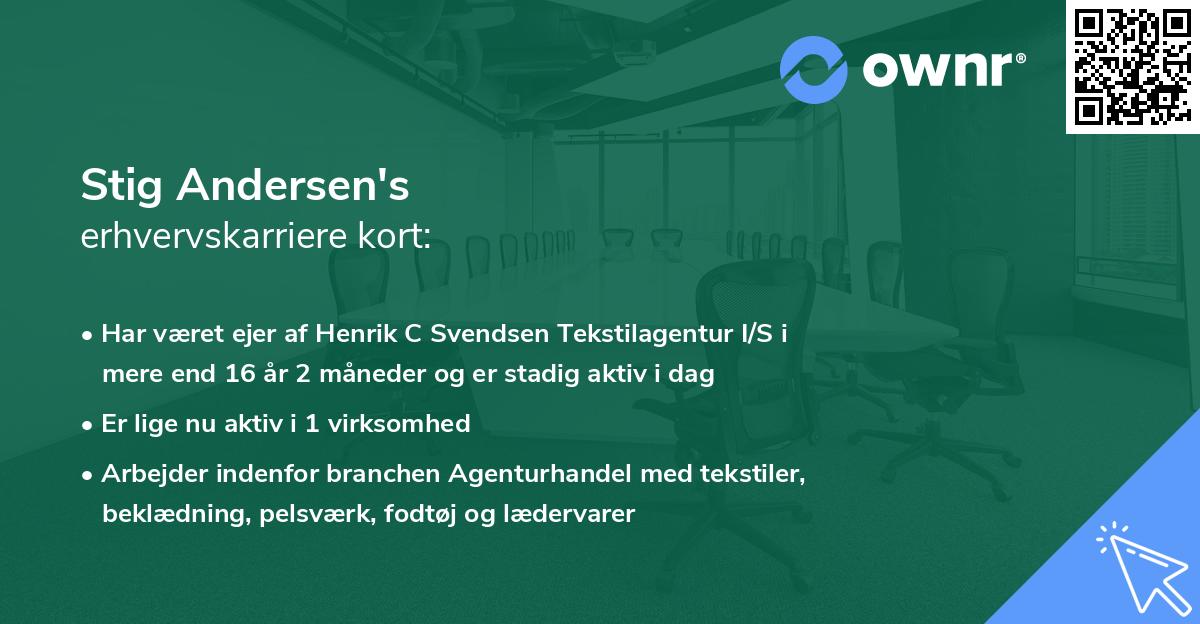 Stig Andersen's erhvervskarriere kort
