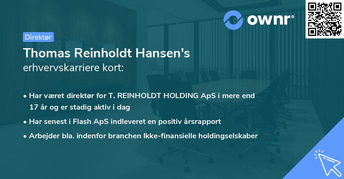 Thomas Reinholdt Hansen's erhvervskarriere kort