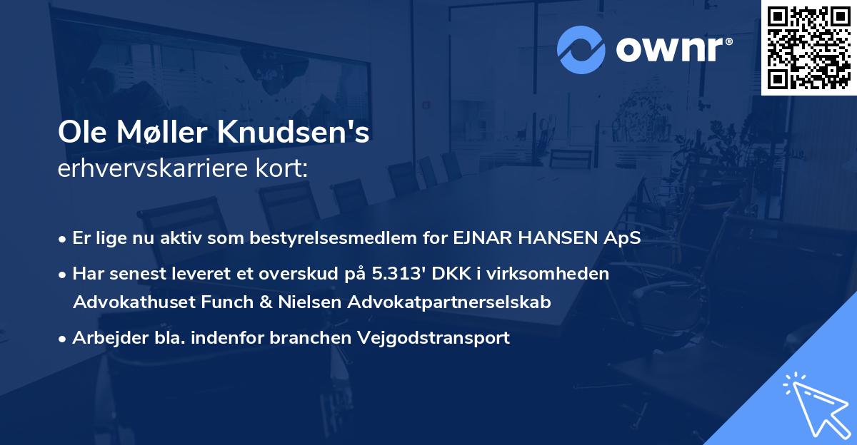 Ole Møller Knudsen's erhvervskarriere kort